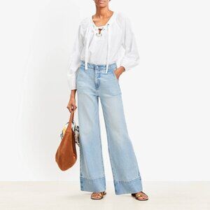 Loft Wide Leg Jeans in Vintage Light Indigo Wash 24P